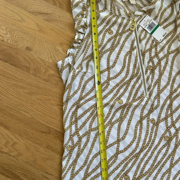 Michael Kors White and Gold Chain Print Top - Picture 4 of 5